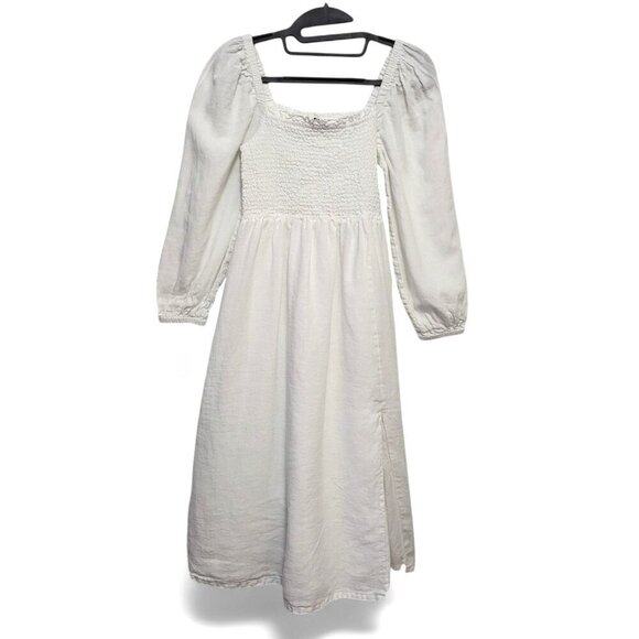 J. CREW Linen Daydream Dress Smocked Lightweight Lined Midi - Picture 17 of 17